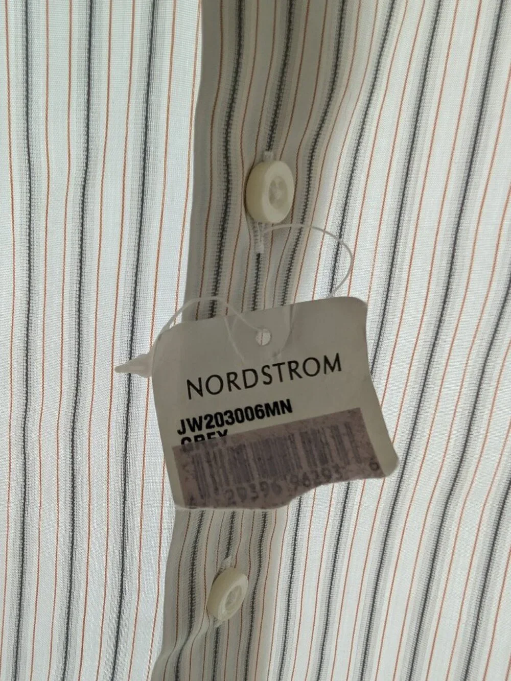 NWT John W. Nordstrom Stripe Collared Shirt 17 Neck Egyptian Cotton Wrinkle Free